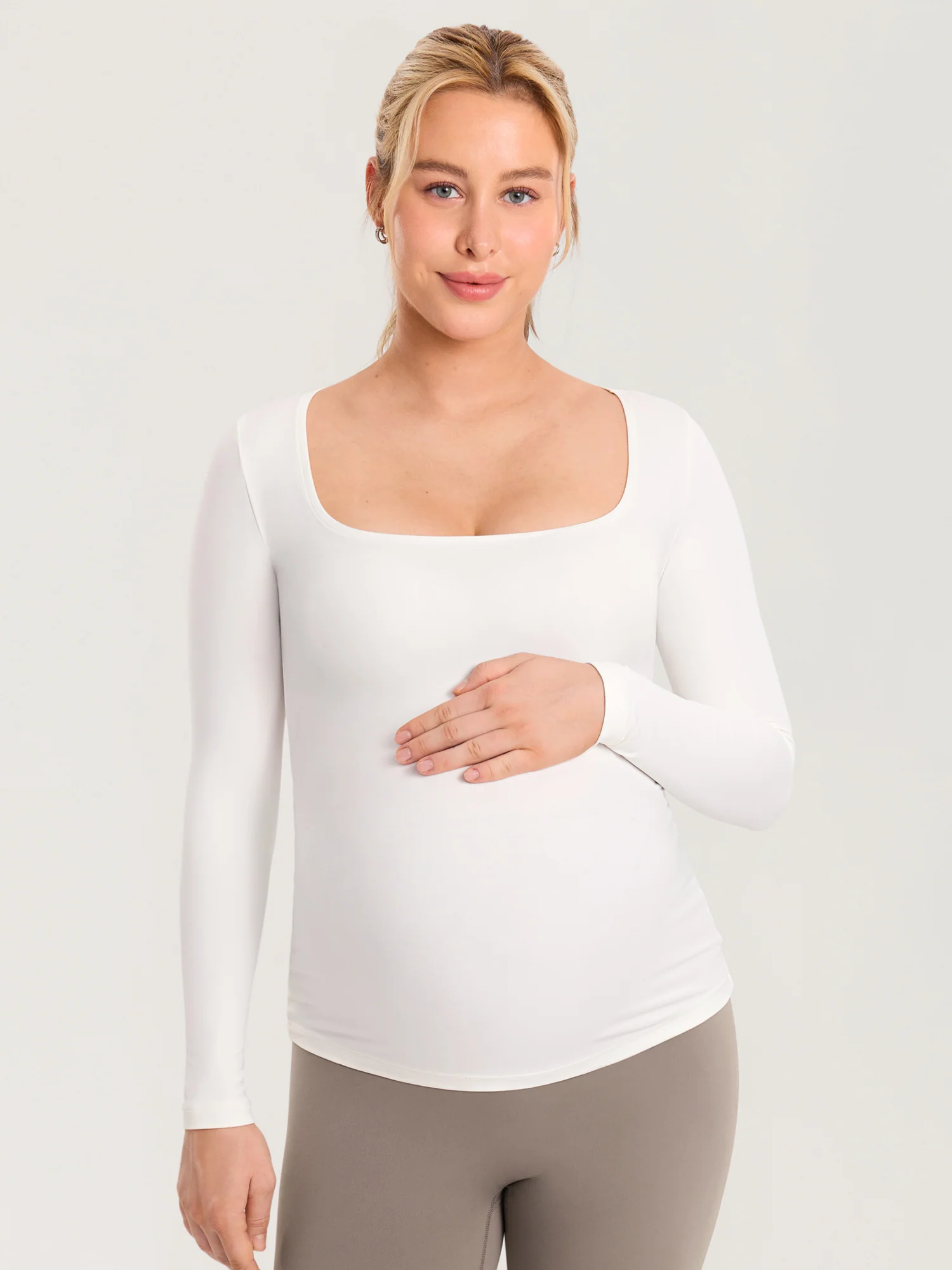 AirSoft Square Neck Maternity Top - Long Sleeves - Image 10