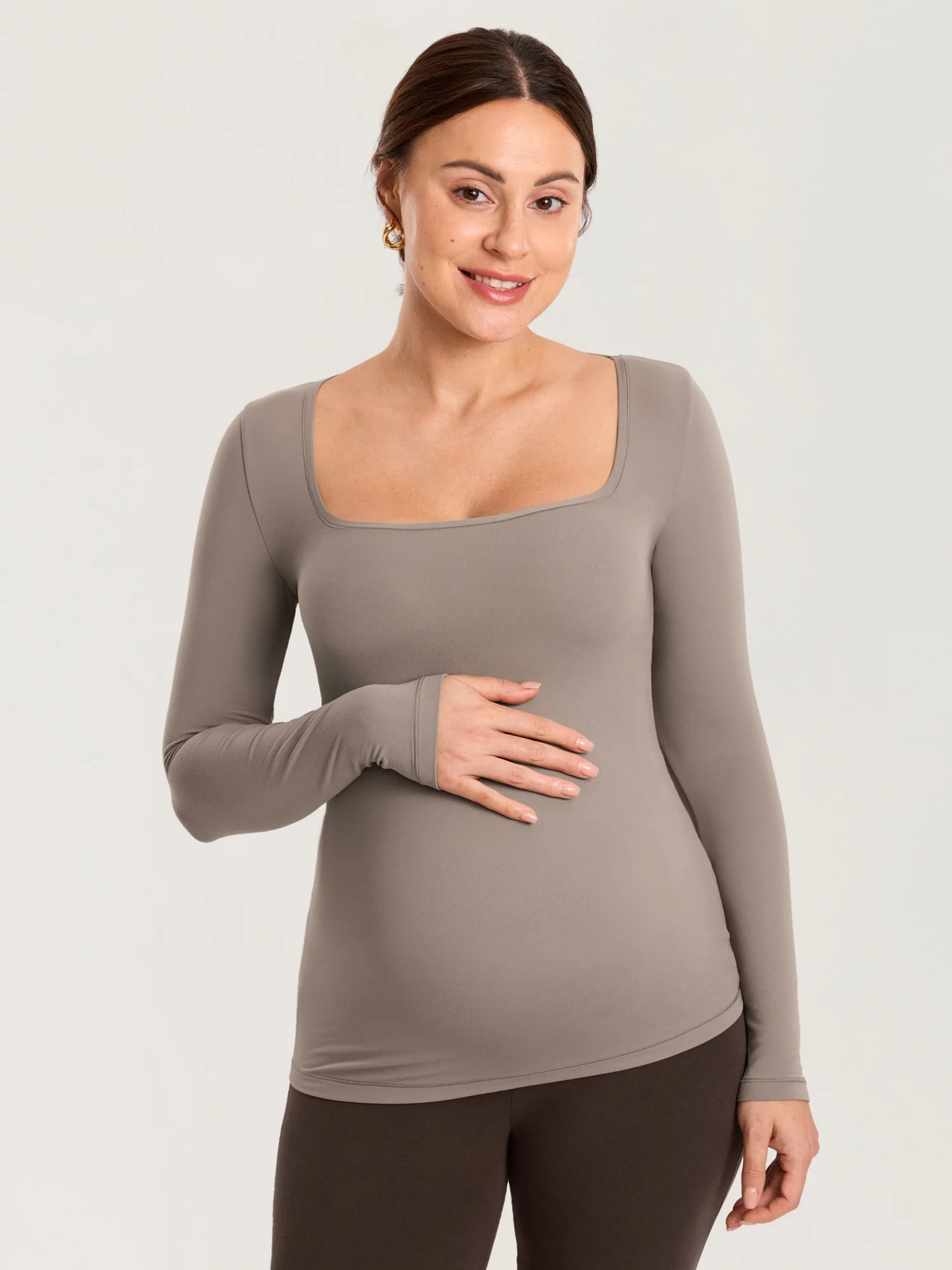 AirSoft Square Neck Maternity Top - Long Sleeves - Image 19
