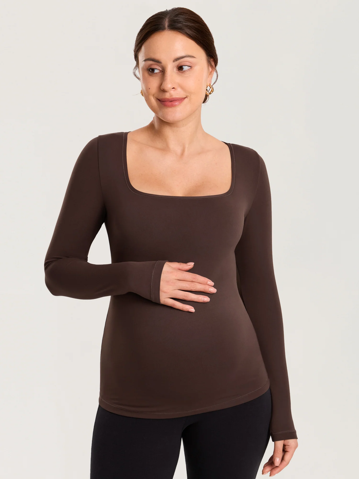AirSoft Square Neck Maternity Top - Long Sleeves - Image 23