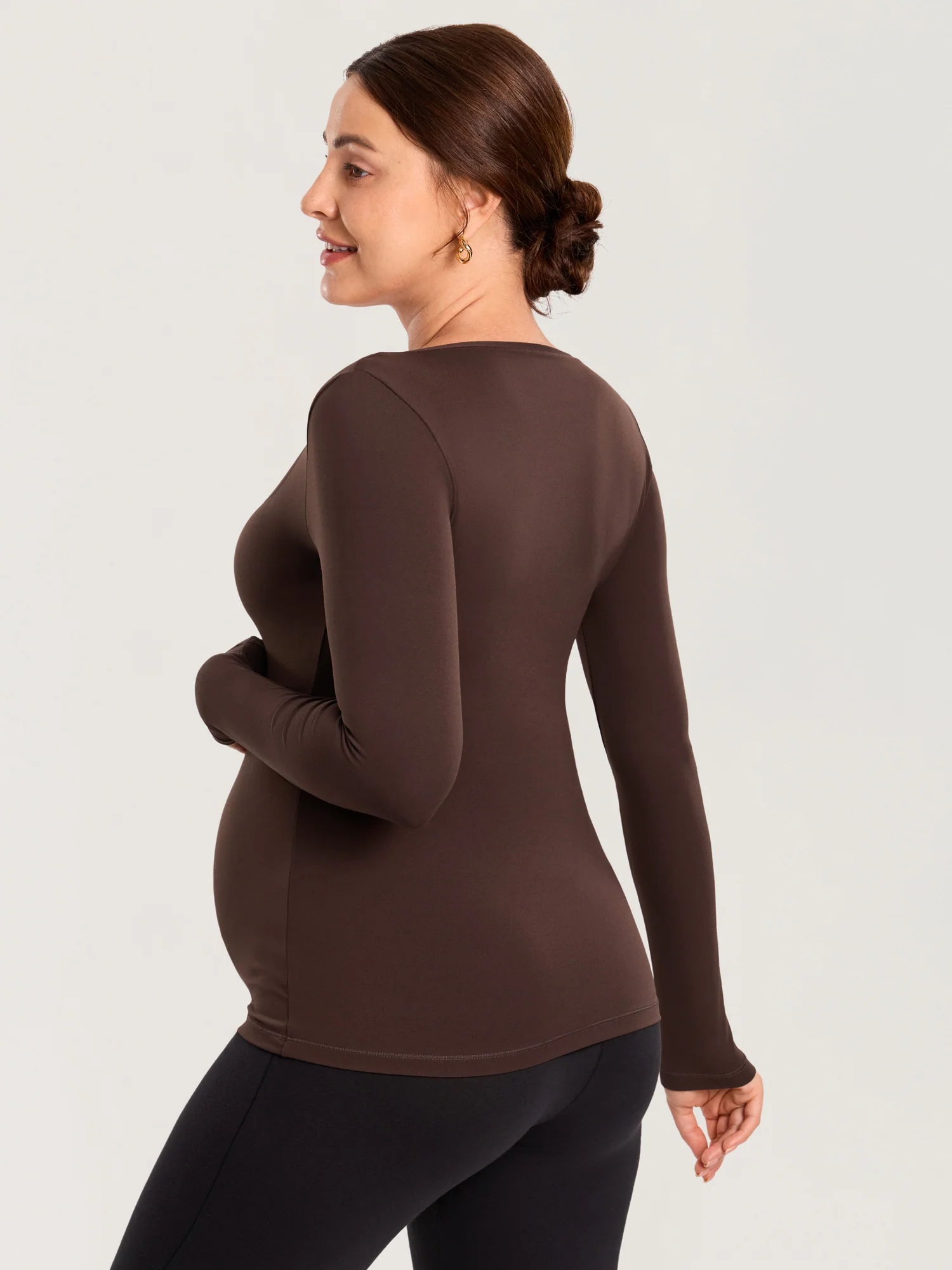 AirSoft Square Neck Maternity Top - Long Sleeves - Image 24