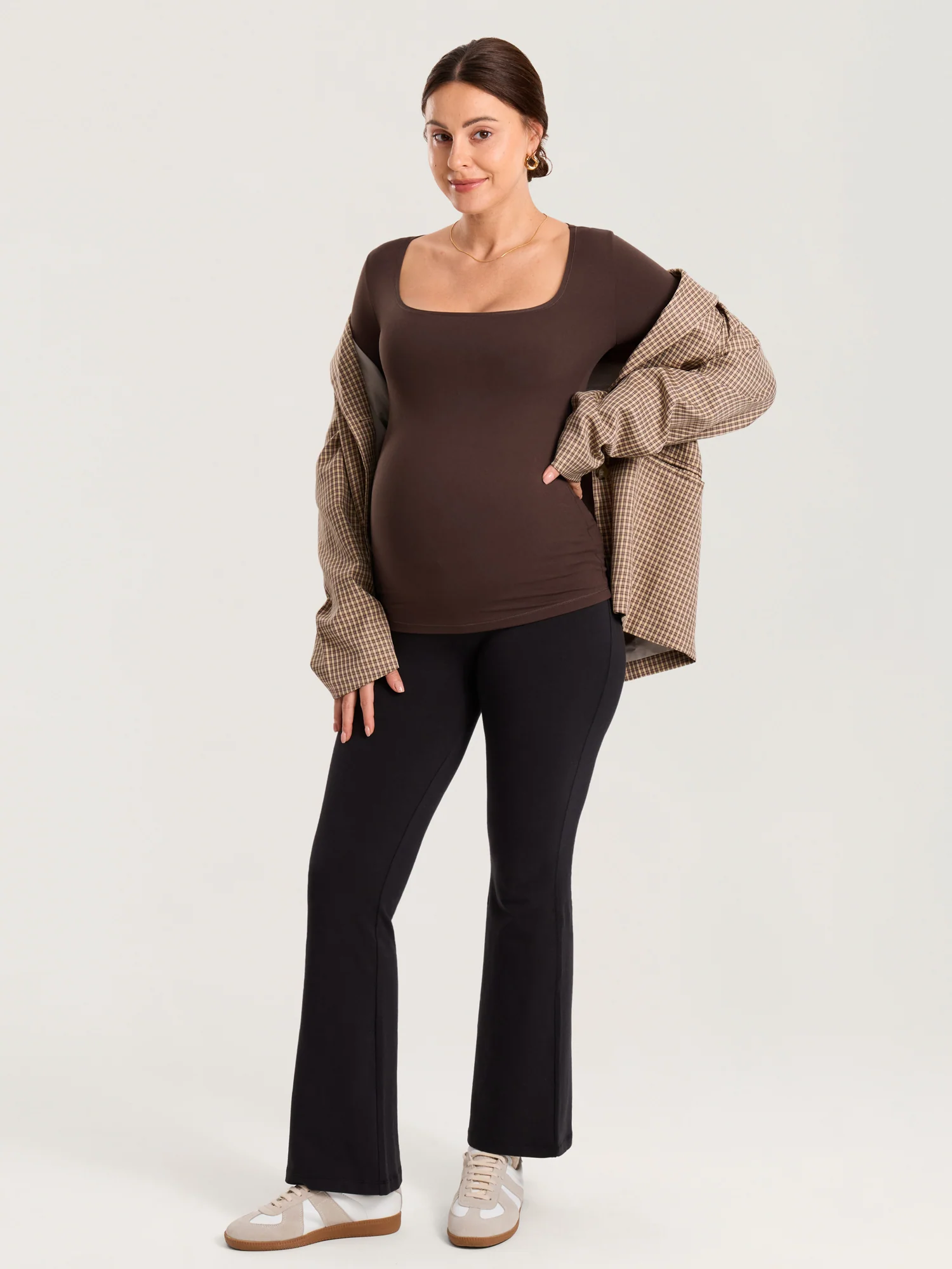 AirSoft Square Neck Maternity Top - Long Sleeves - Image 26
