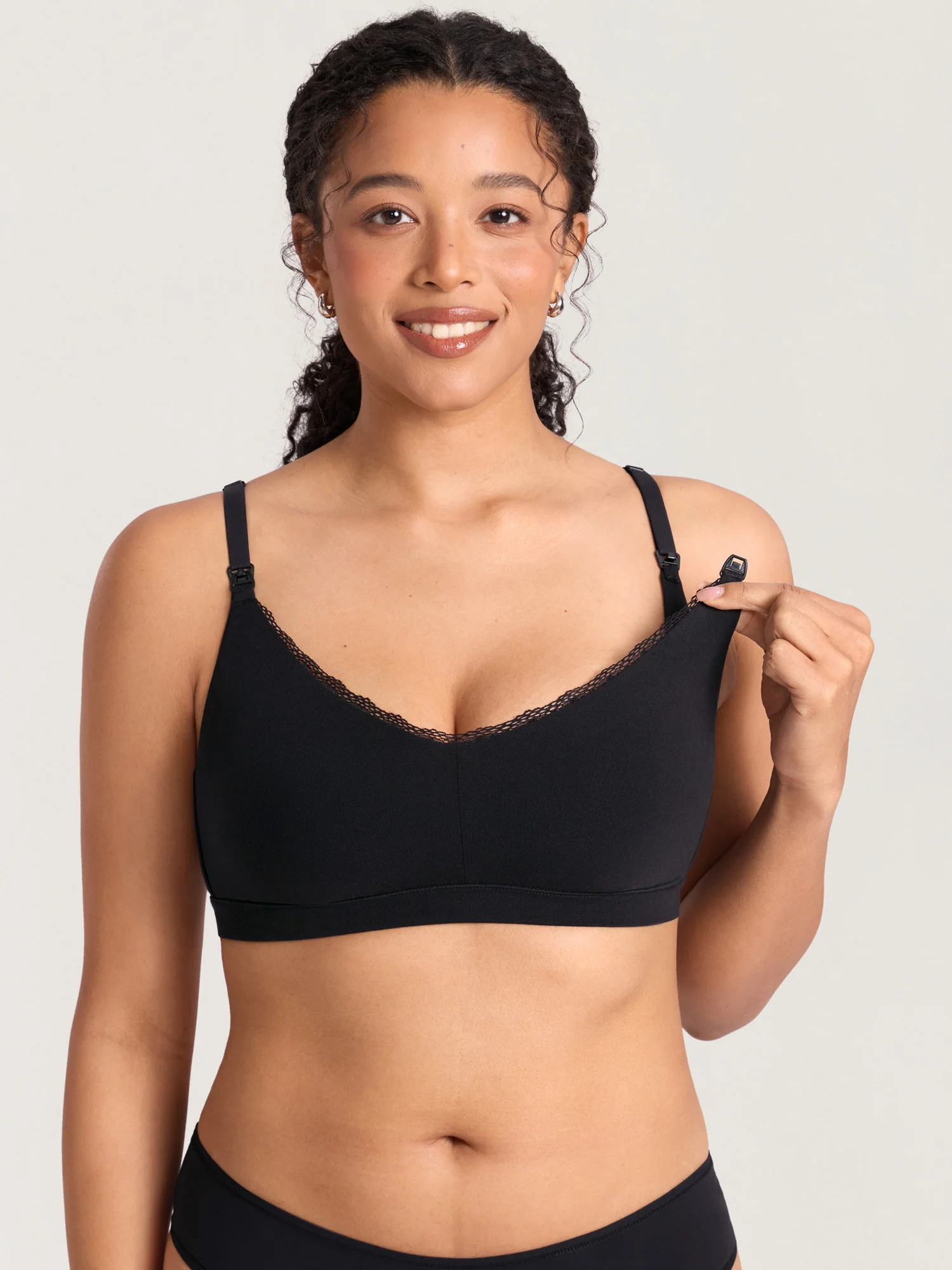 Cotton Lace Trim Nursing Bralette - Image 5