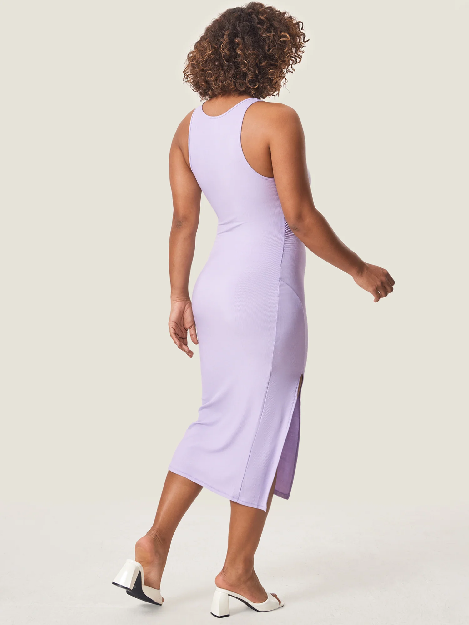 Halter Neck Ribbed Maternity Dress - Image 23