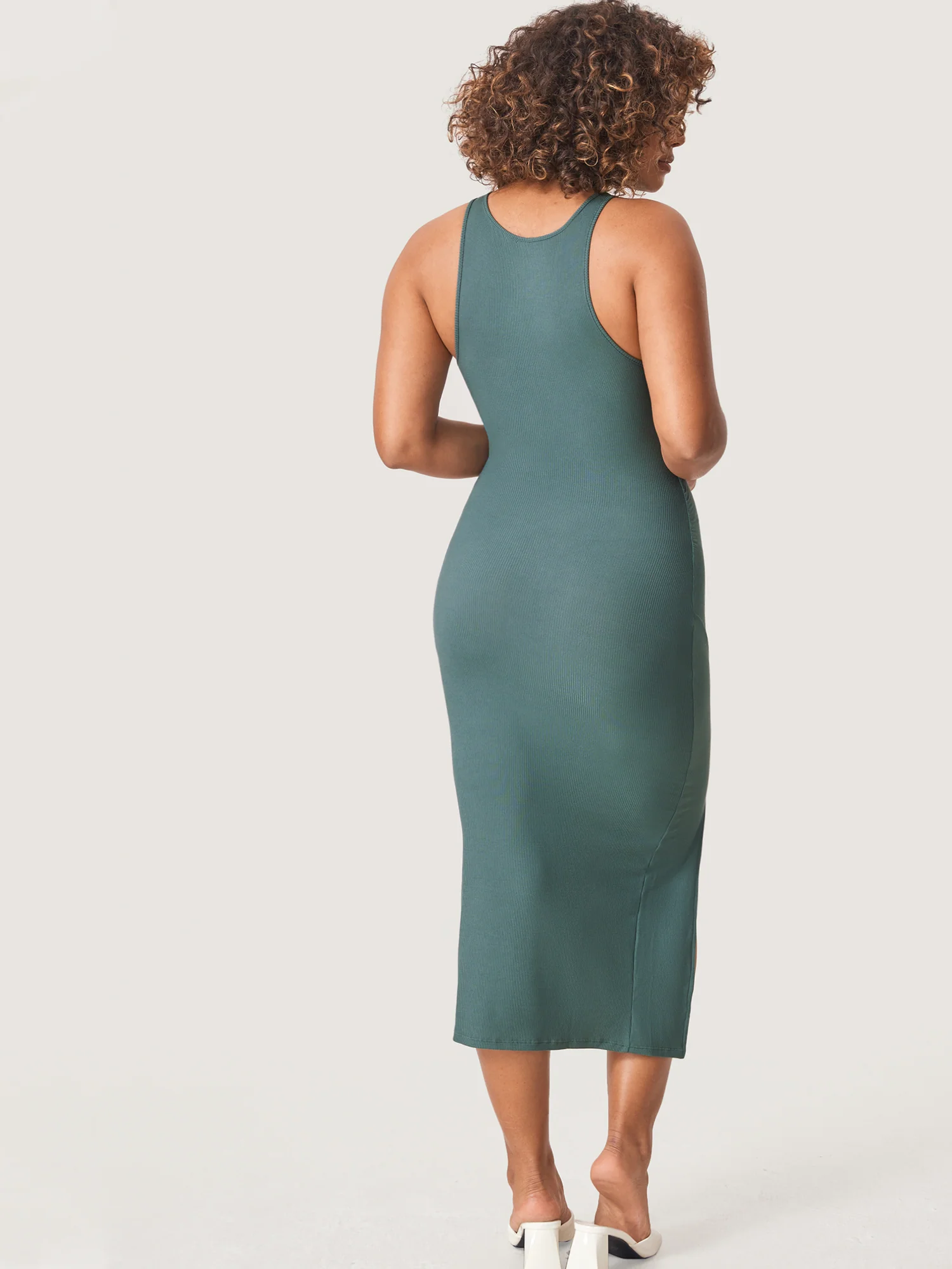 Halter Neck Ribbed Maternity Dress - Image 28