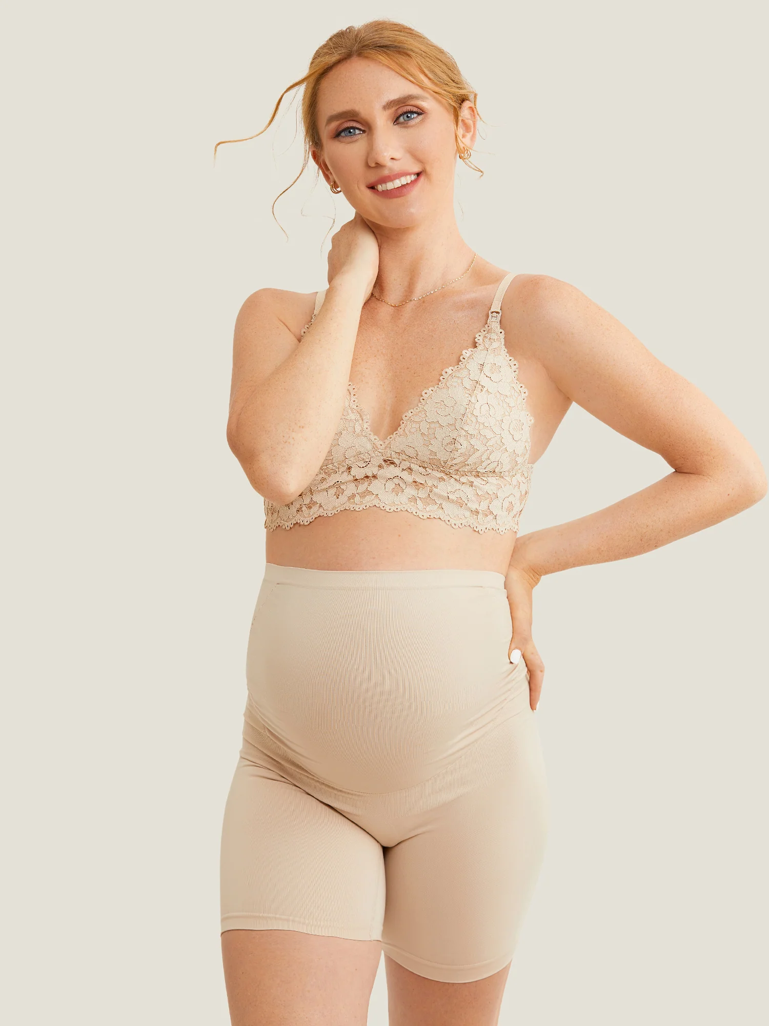 High Waist Shapewear Maternity Shorts|Seamless - Image 14