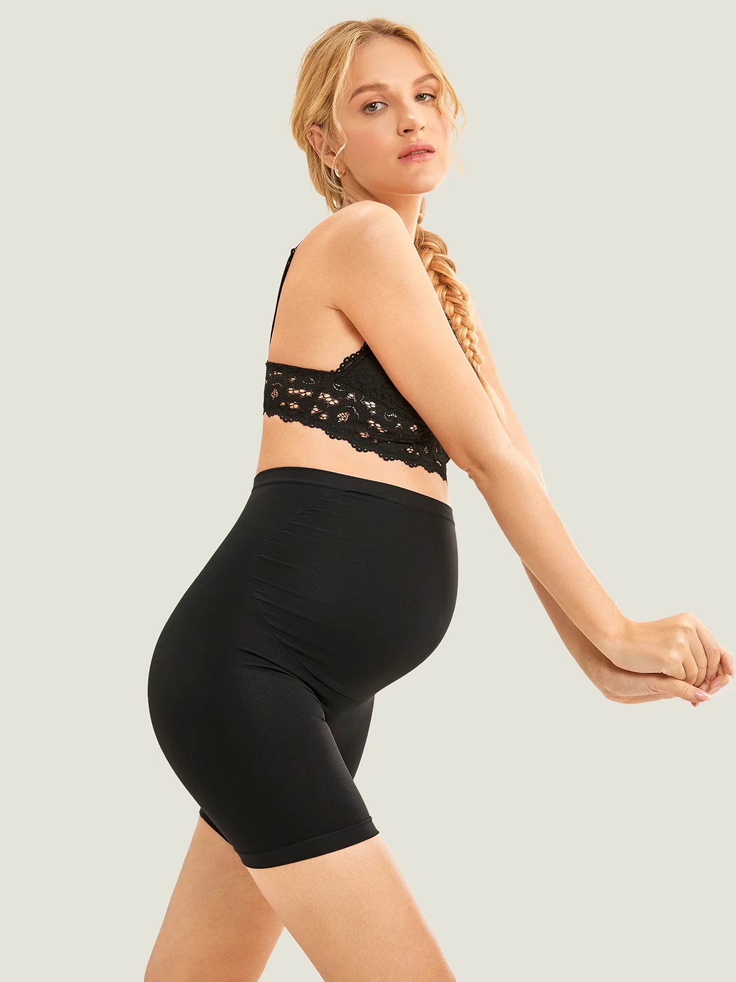 High Waist Shapewear Maternity Shorts|Seamless - Image 24