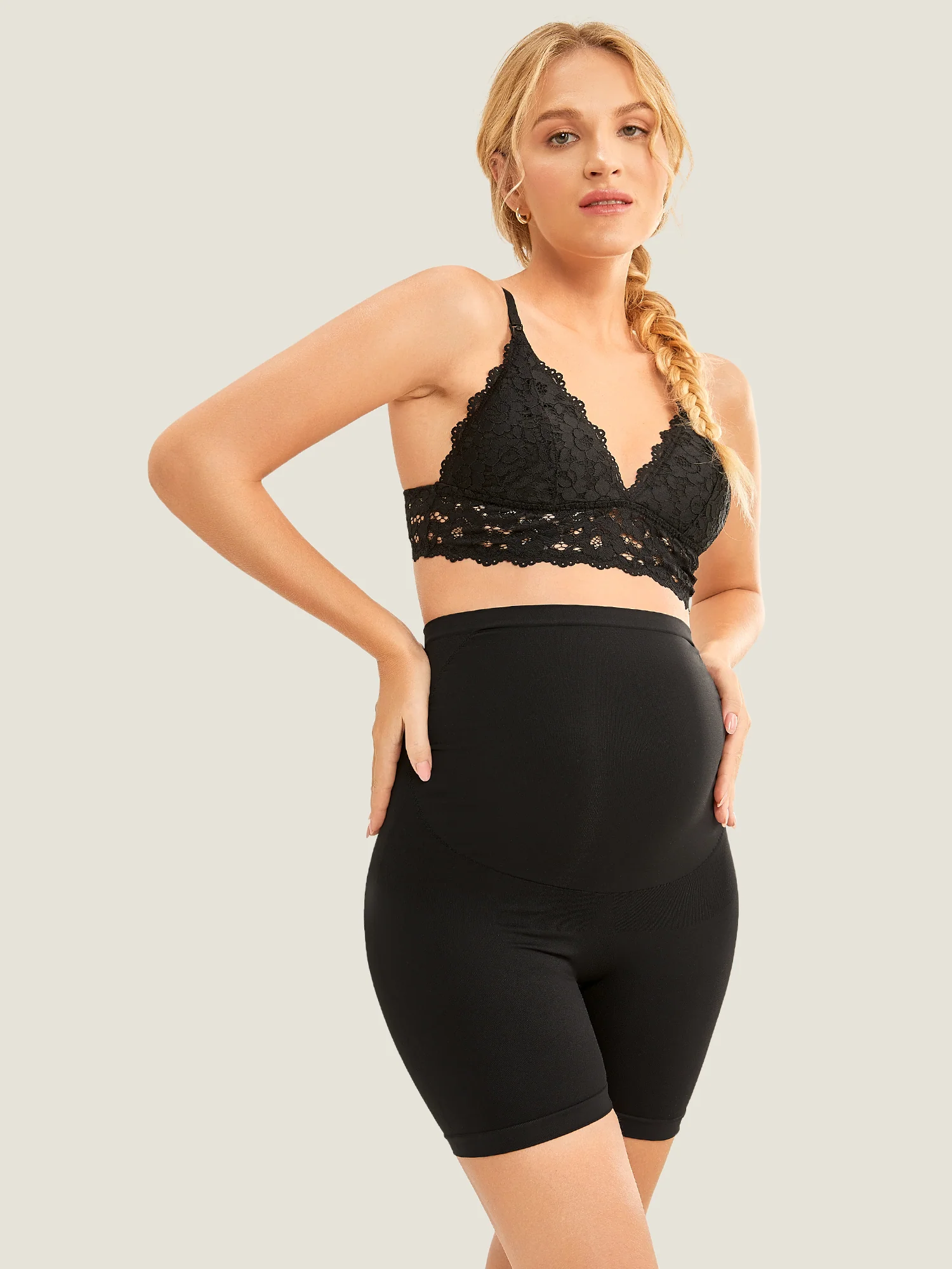 High Waist Shapewear Maternity Shorts|Seamless - Image 25