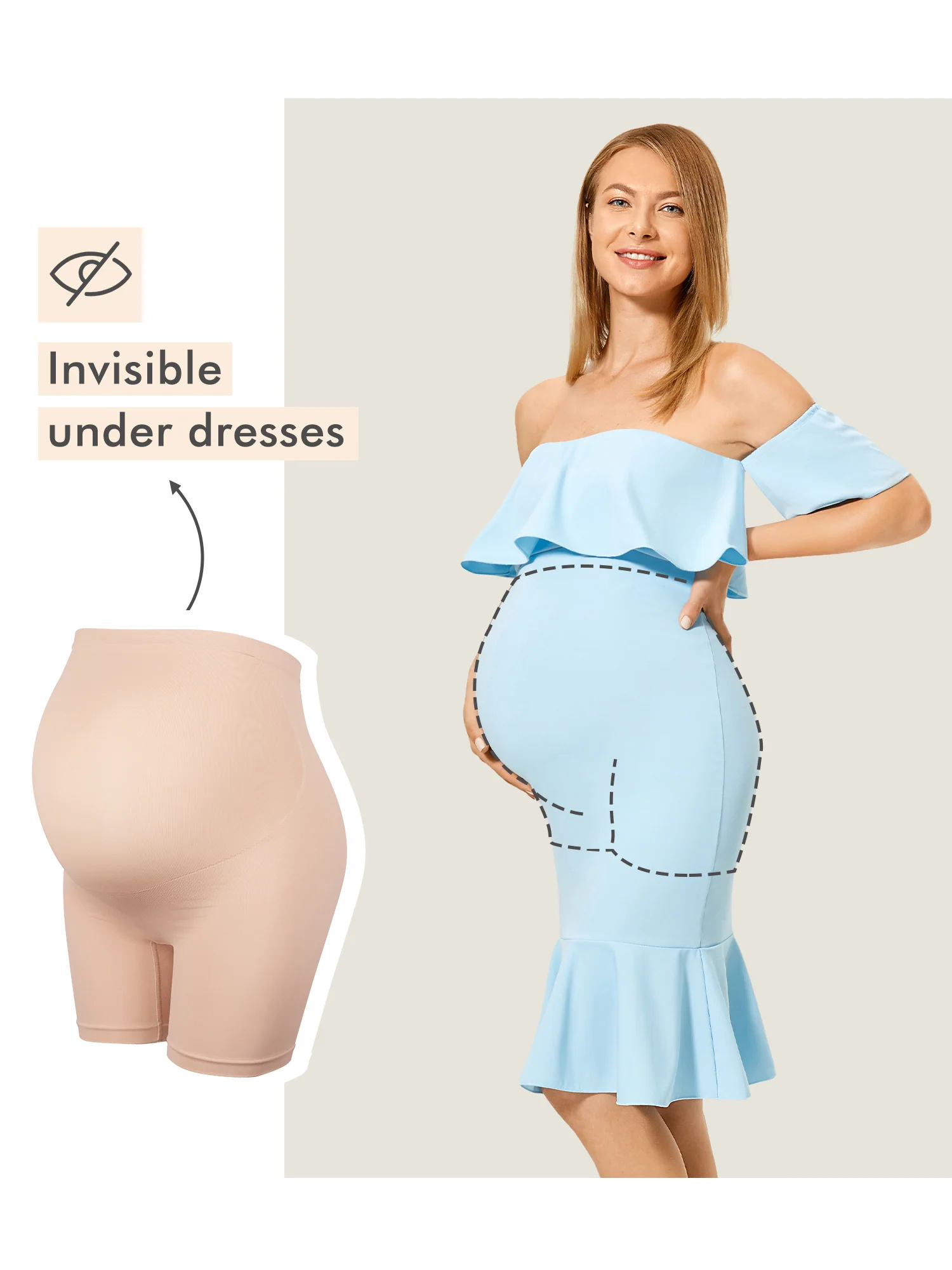 High Waist Shapewear Maternity Shorts|Seamless - Image 27