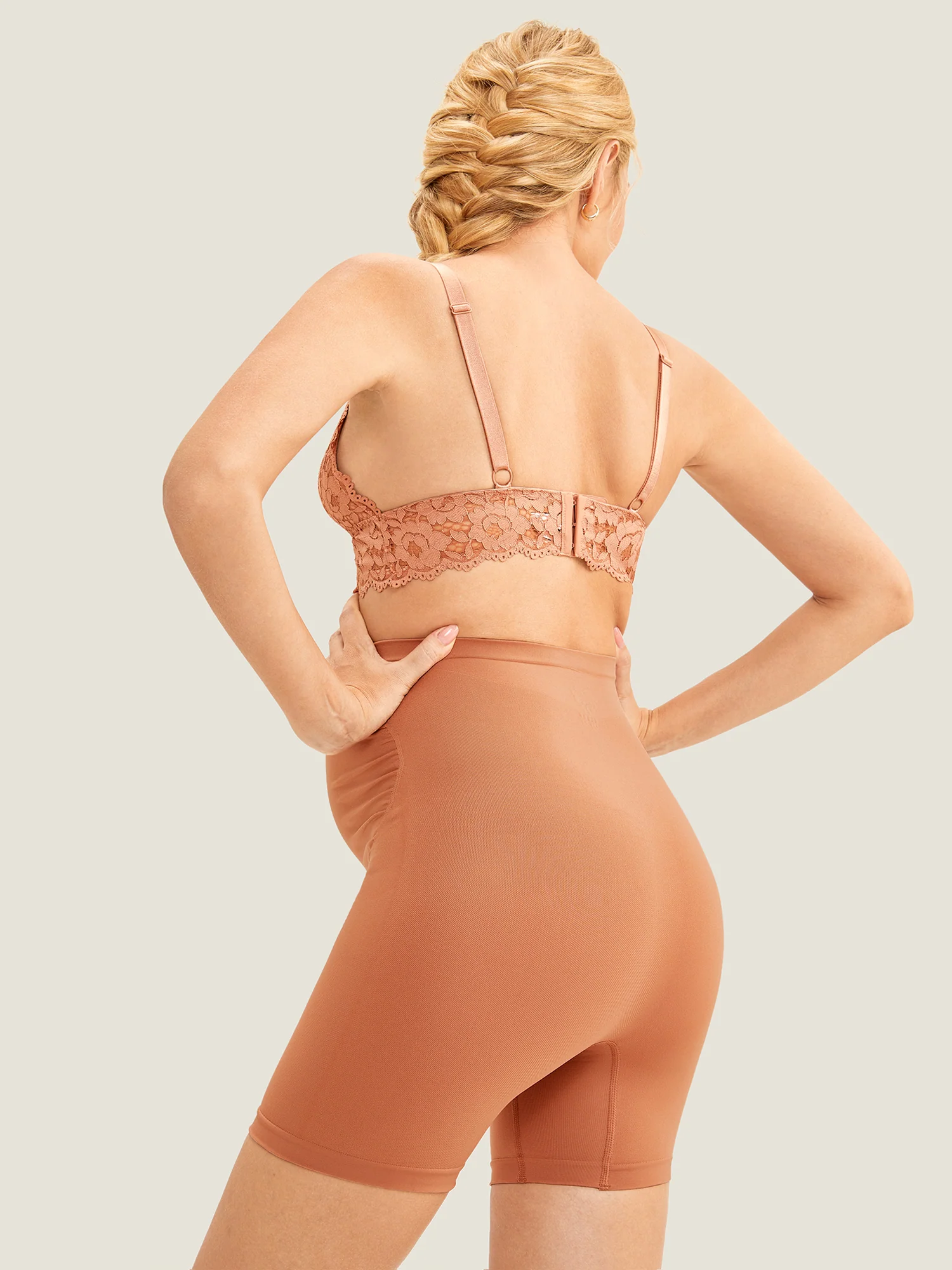 High Waist Shapewear Maternity Shorts|Seamless - Image 3