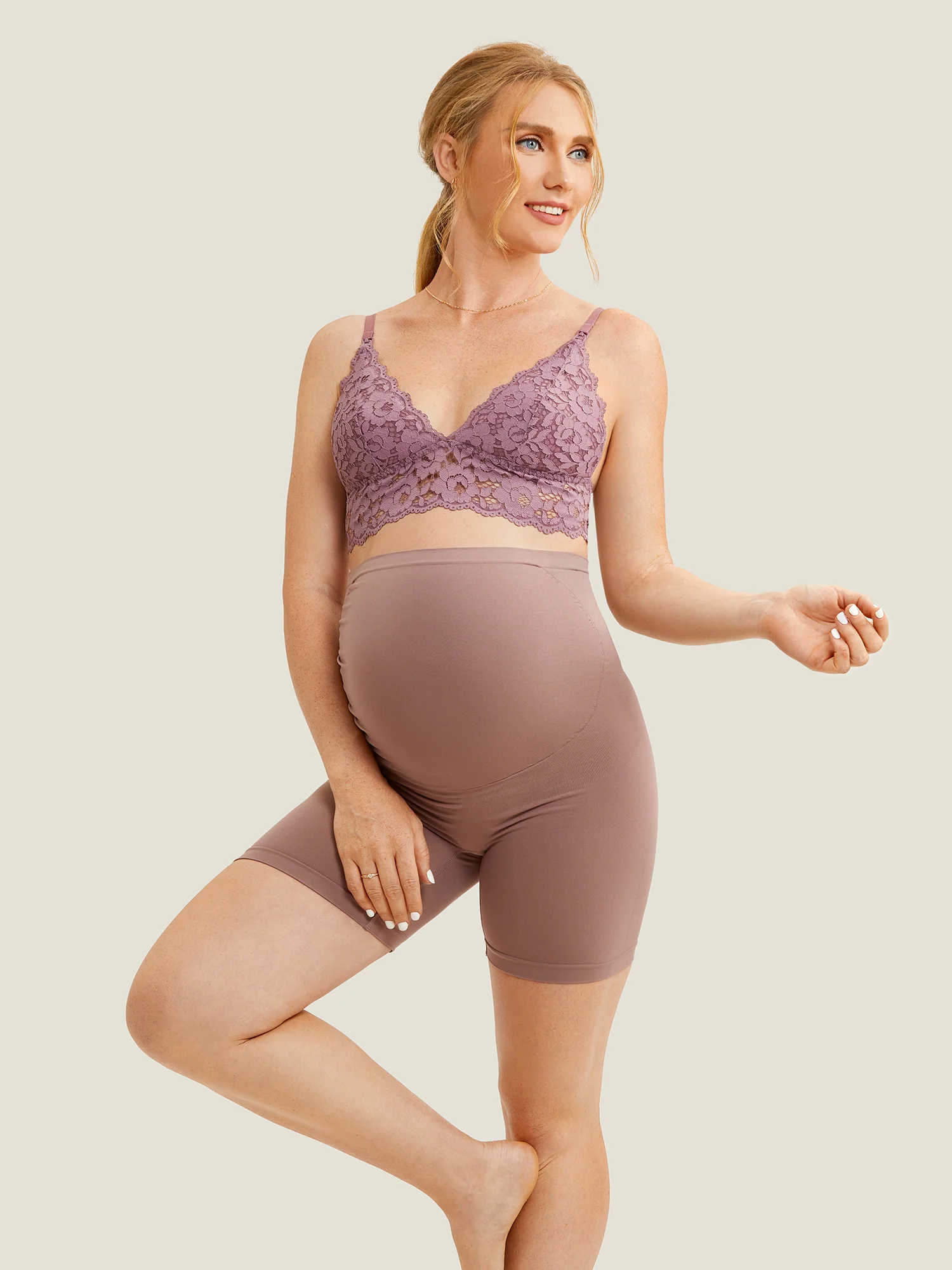 High Waist Shapewear Maternity Shorts|Seamless - Image 5