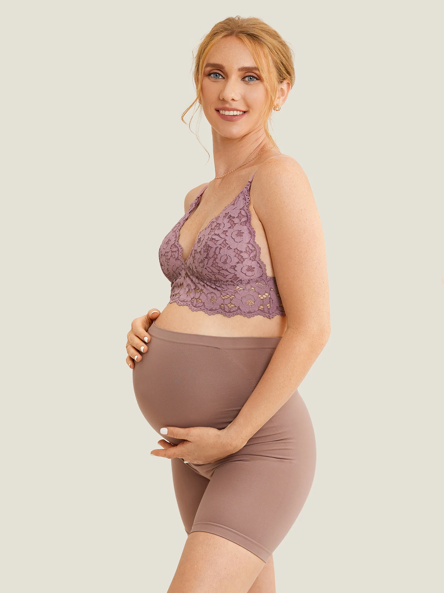 High Waist Shapewear Maternity Shorts|Seamless - Image 7