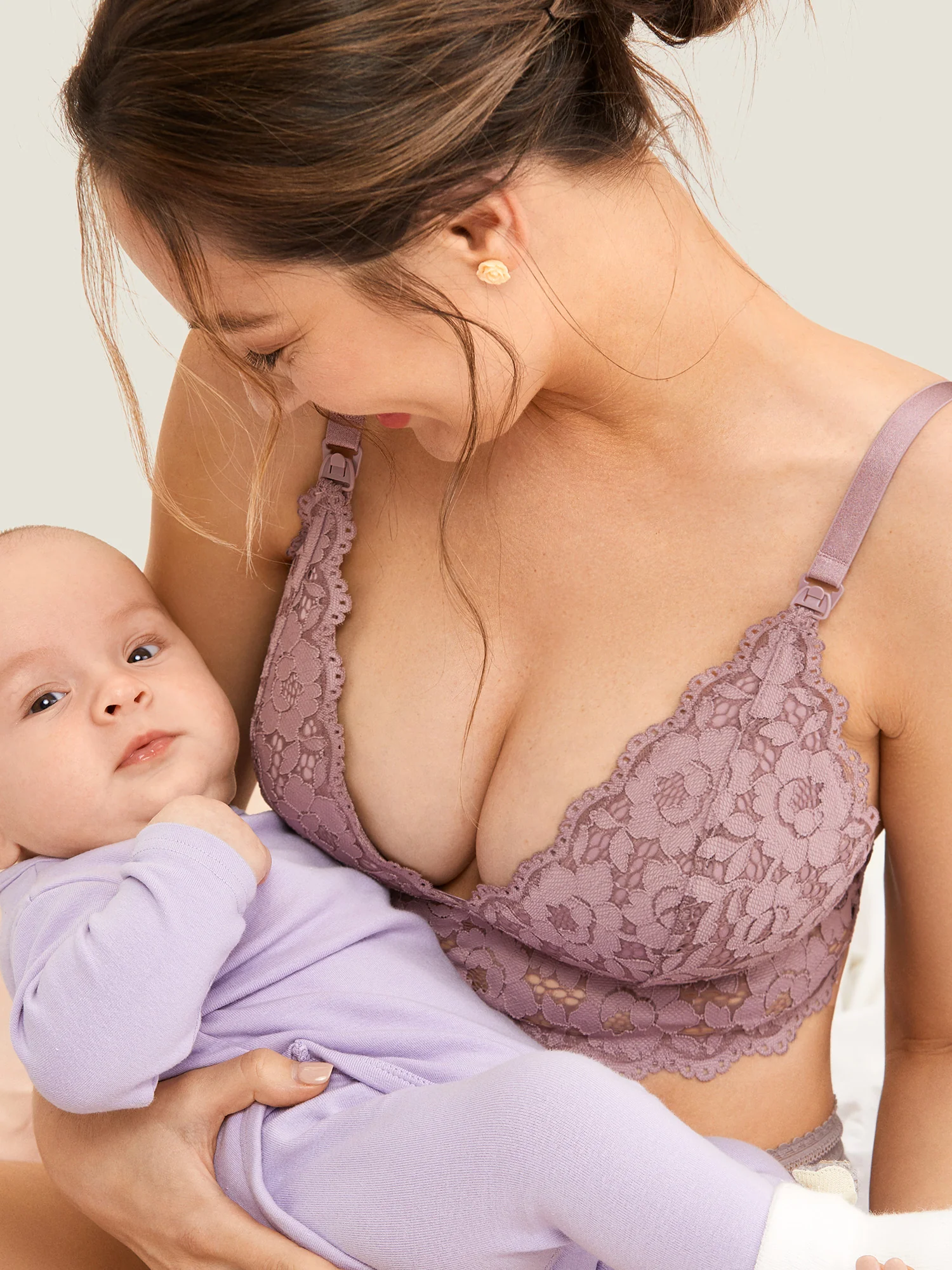 Lace Plunge Nursing Bralette - Image 14