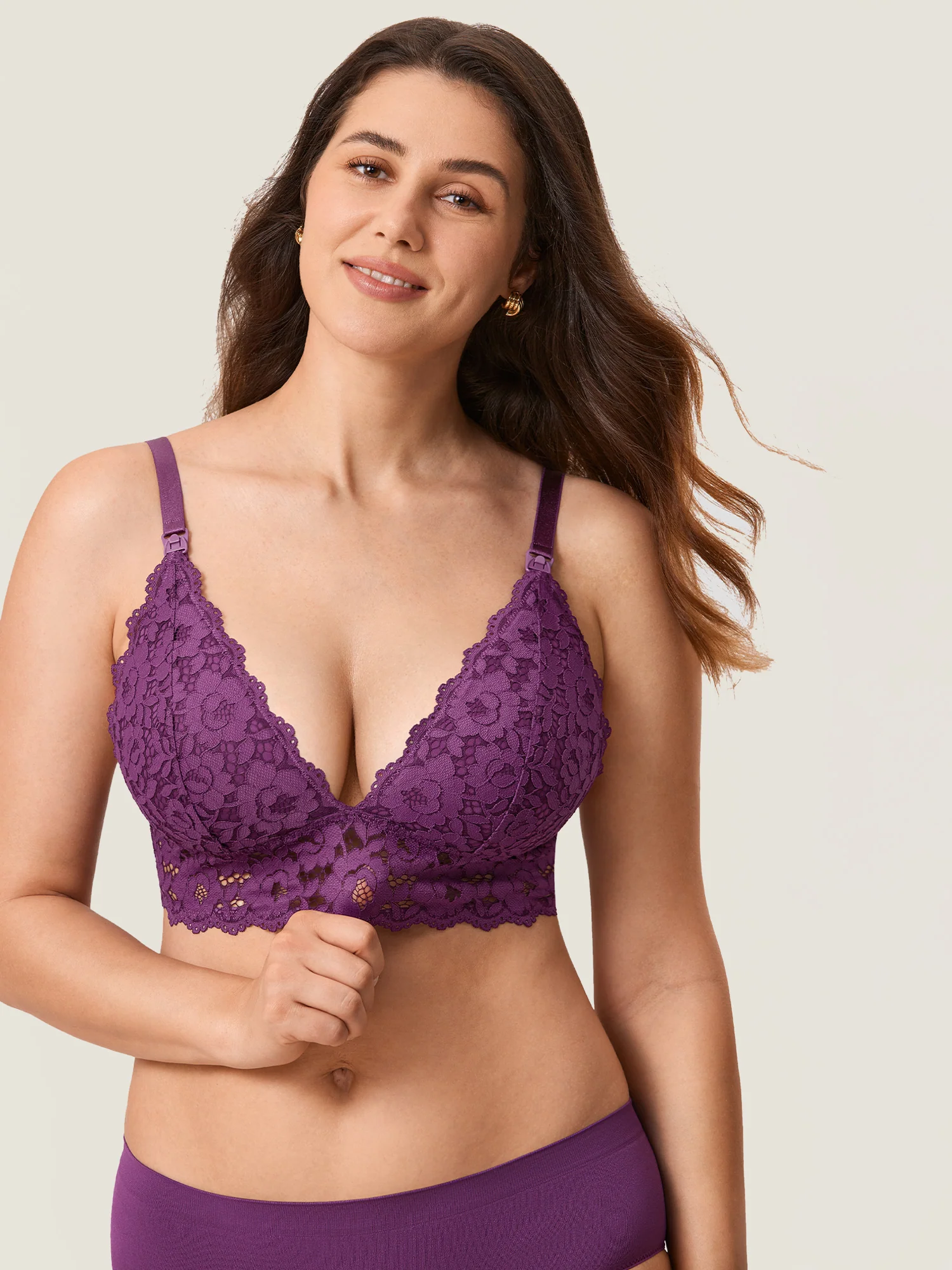 Lace Plunge Nursing Bralette - Image 18