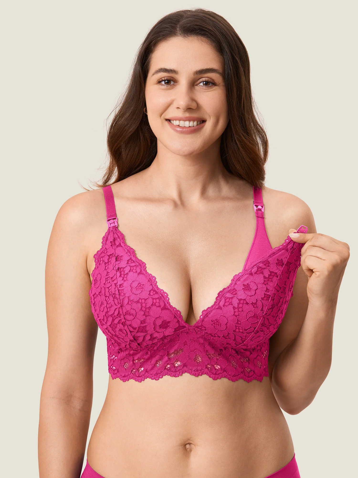 Lace Plunge Nursing Bralette - Image 32