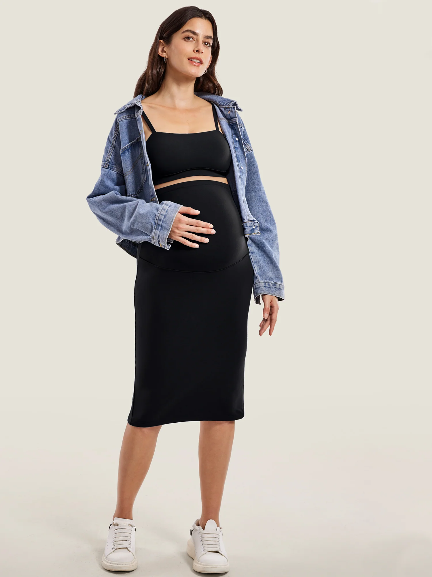 Natrelax® Maternity High Waisted Midi Skirts - Image 15