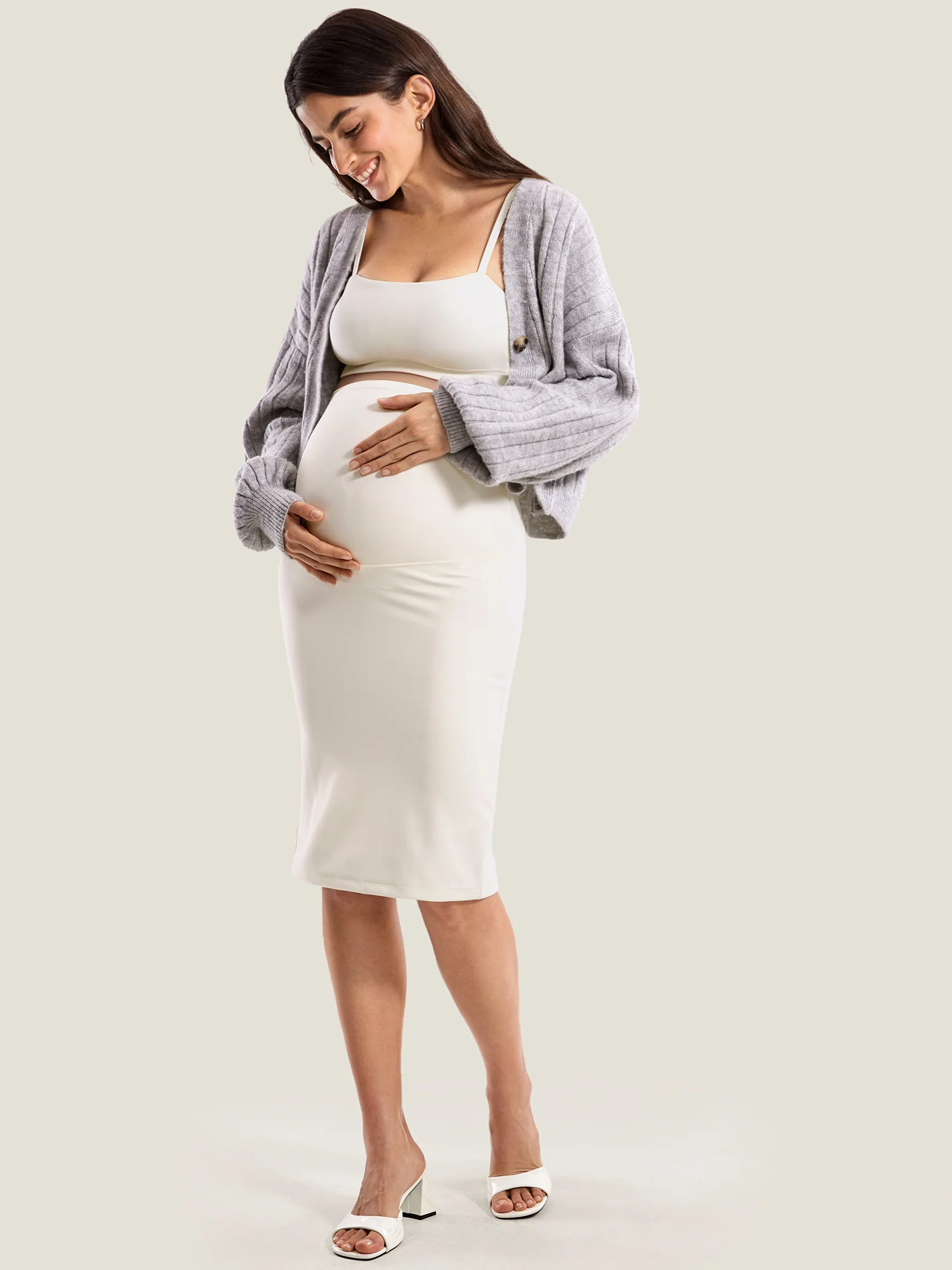 Natrelax® Maternity High Waisted Midi Skirts - Image 18