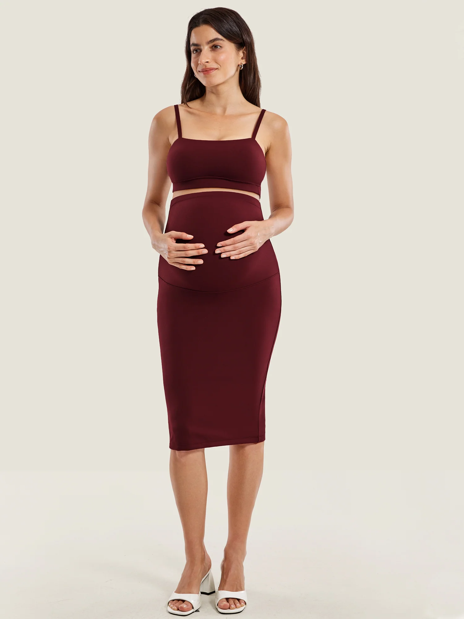 Natrelax® Maternity High Waisted Midi Skirts - Image 5