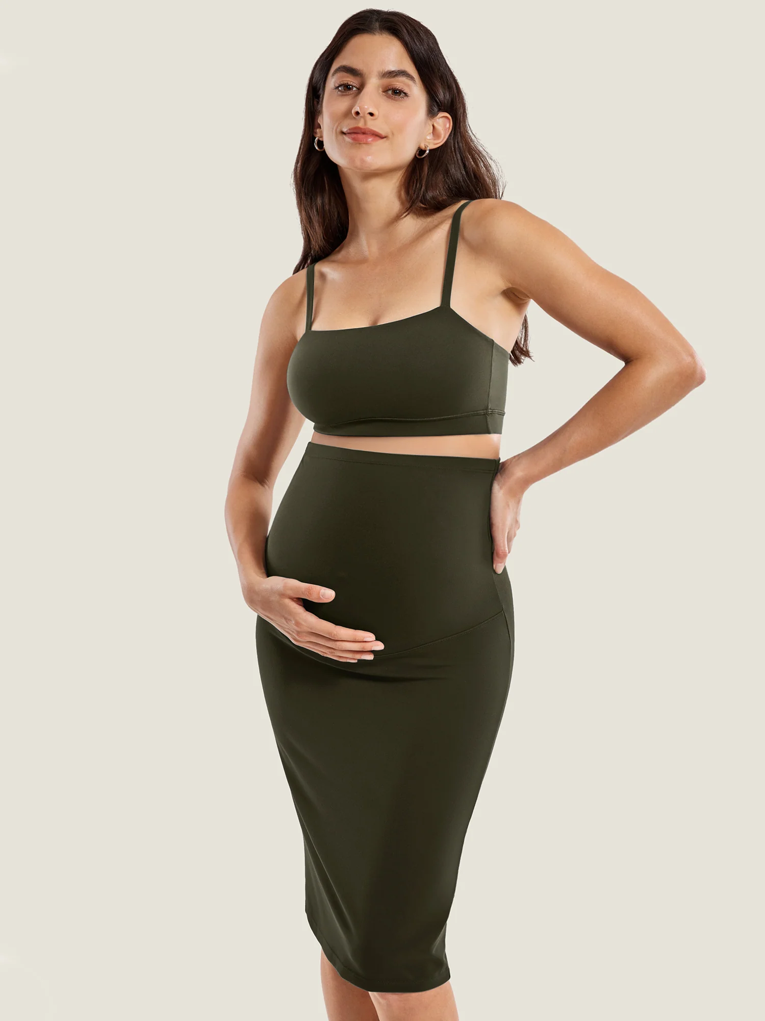 Natrelax® Maternity High Waisted Midi Skirts - Image 9