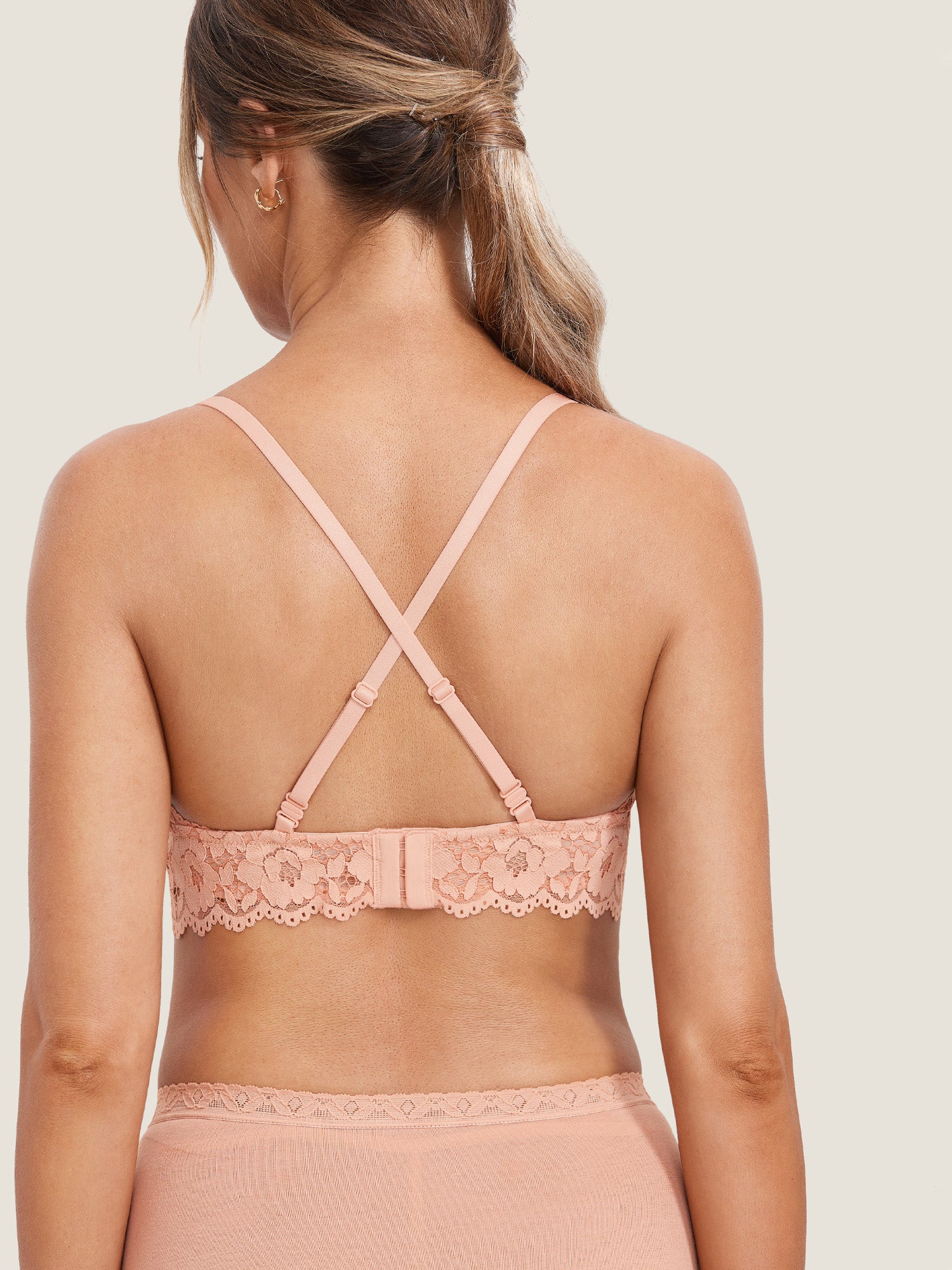 More Coverage Lace Plunge Nursing Bralette - Image 14
