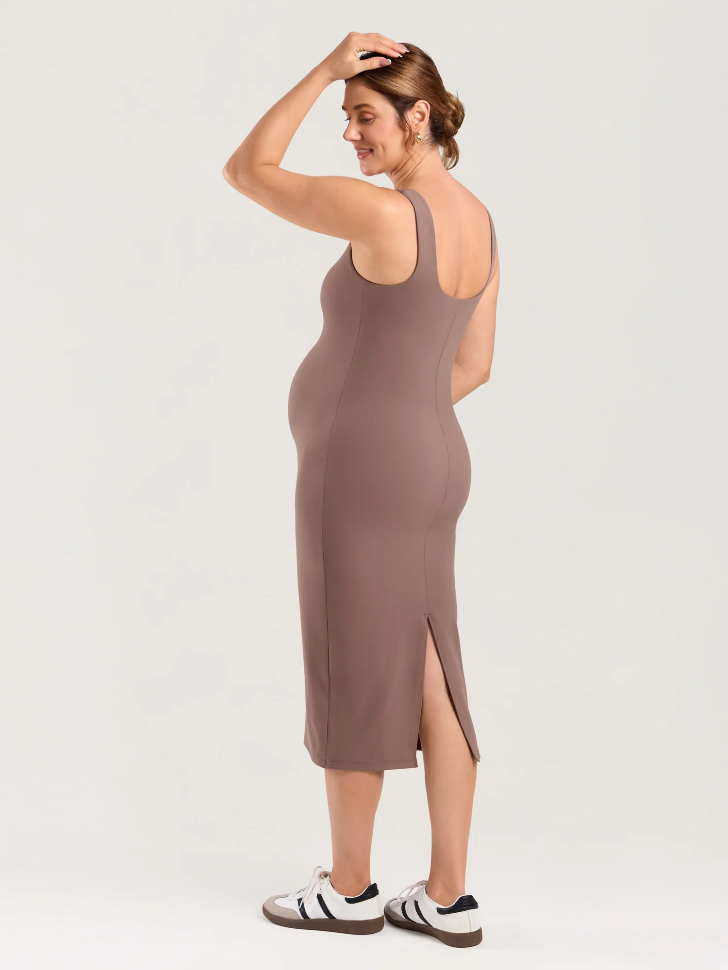 Natrelax® Bodycon Maternity Midi Dress - Back Slit - Image 16