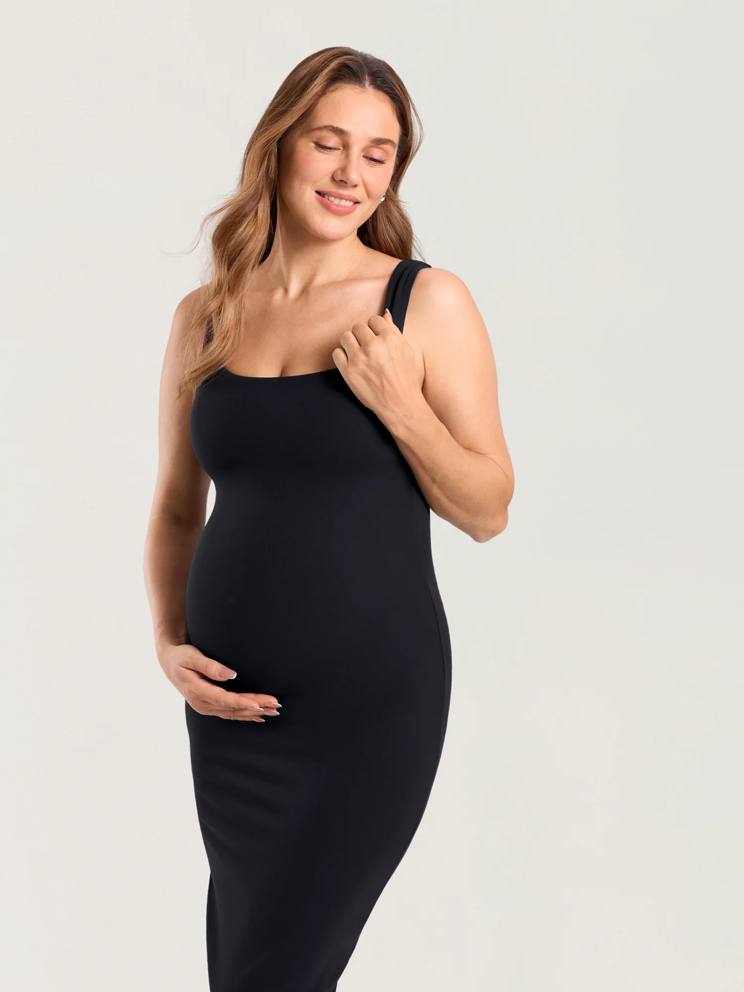 Natrelax® Bodycon Maternity Midi Dress - Back Slit - Image 6