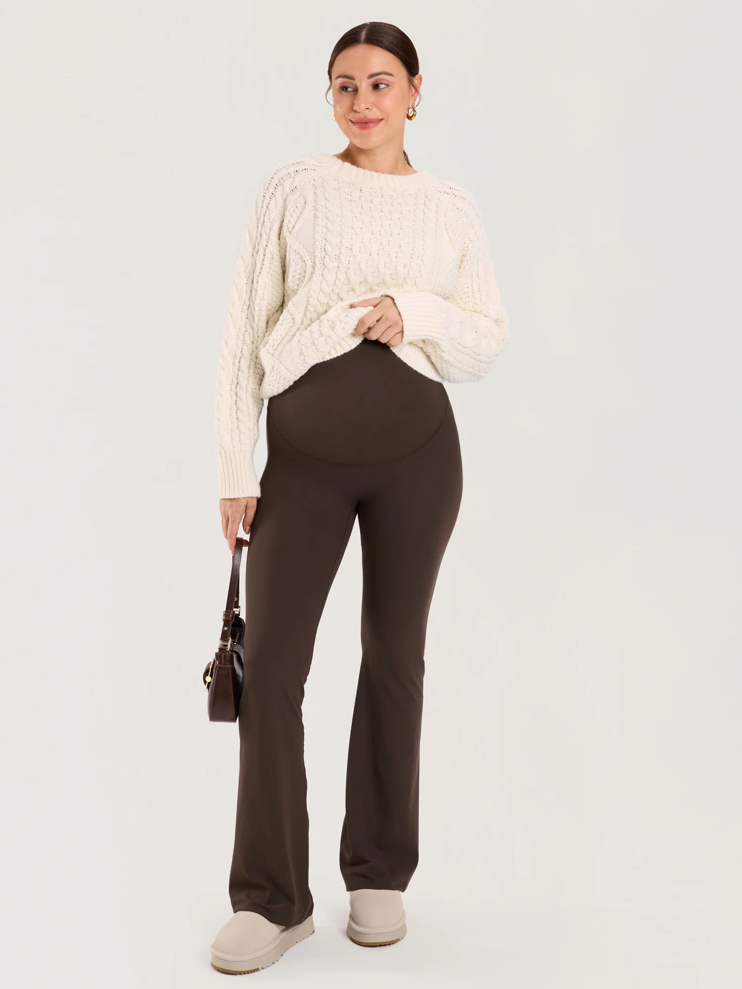 Natrelax® No Front Seam Maternity Flare Leggings 31.5" - Image 25