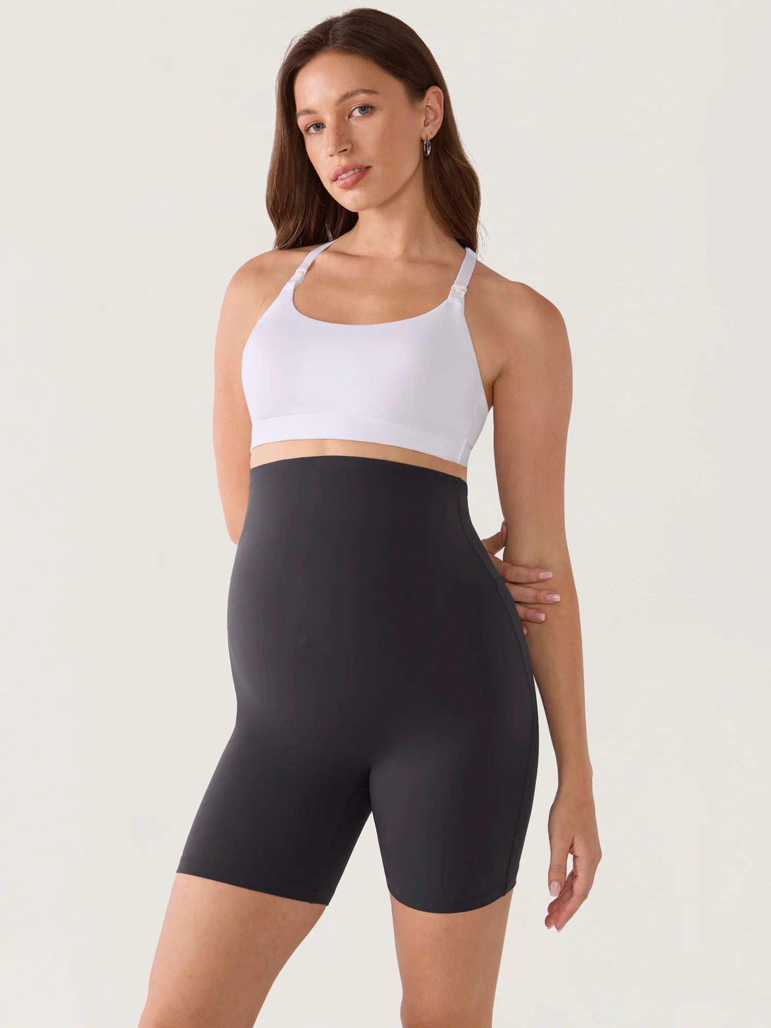 Natrelax® Seamless-Front Maternity Shorts 6" - Image 11