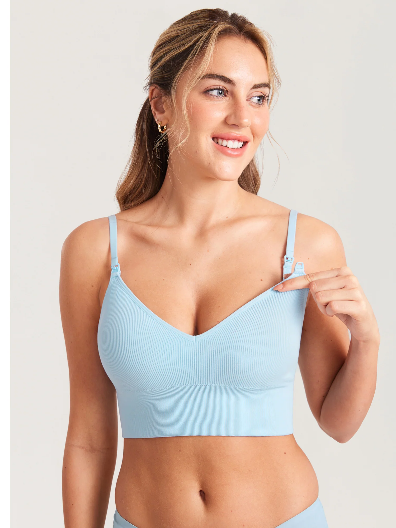 Ribbed V Neck Nursing Bralette - Image 19
