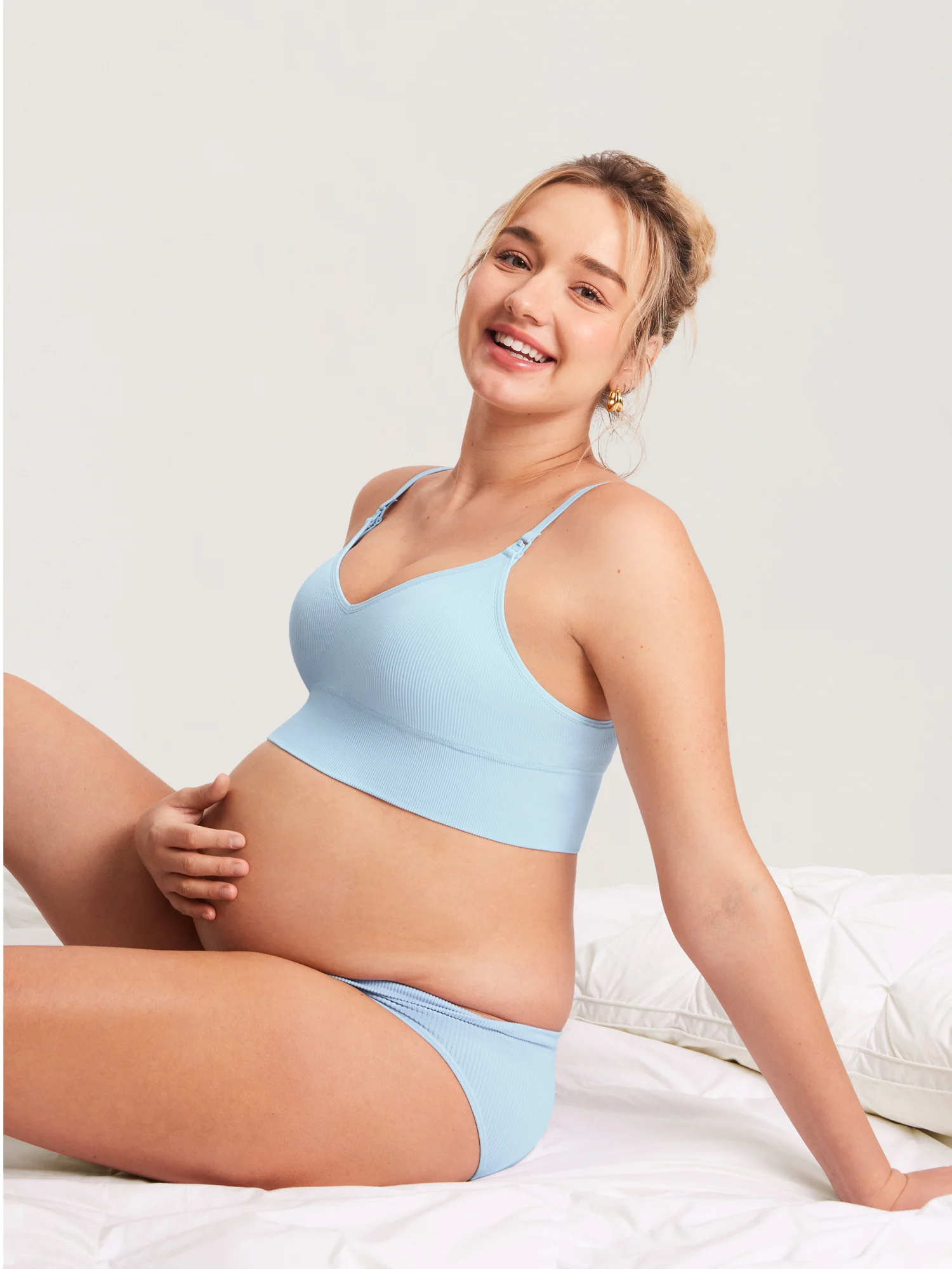 Ribbed V Neck Nursing Bralette - Image 23